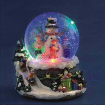 Sklen� gu�a,Snehuliak,3LED,mel�dia,na bat�rie ::skladom 5ks