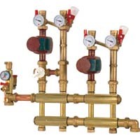 Kotlov� zostava zdvojen� s jedn�m trojcestn�m zmie�avac�m ventilom 