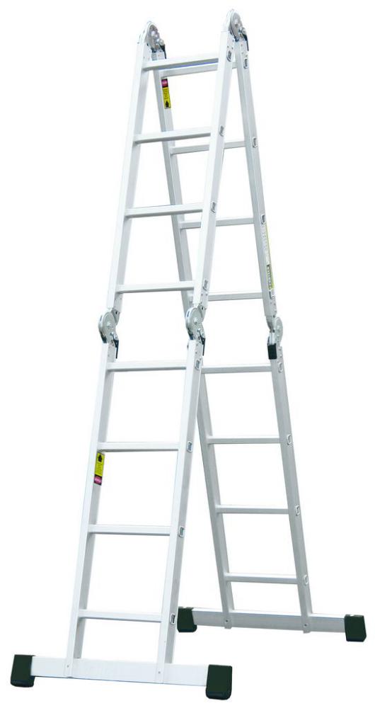 Rebrík štvordielny kĺbový 4 x 4 priečok,126/456 cm,16,5 kg, ELKOP