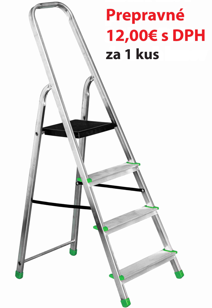 Schodíky hliníkové - 8 stupne, 160 cm, nosnosť 120 kg, VASKO
