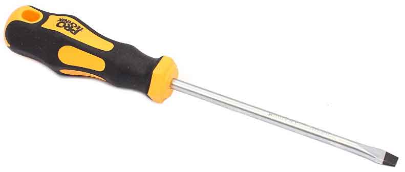 Skrutkovač PL 6.5 x 125 mm, žltočierna rukoväť, PRO-TECHNIK