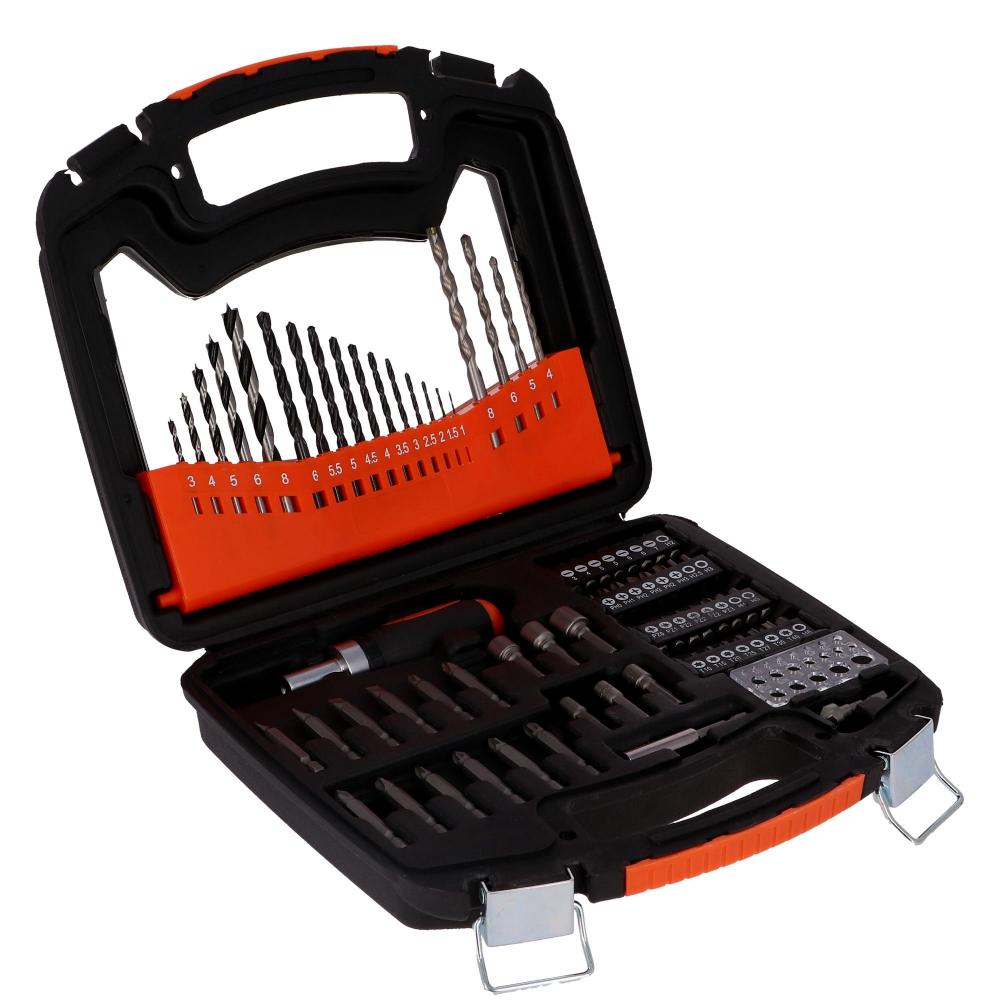 Sada bitov, nadstavcov a  vrtákov do kovu, dreva a betónu, 75-dielna,, EGA