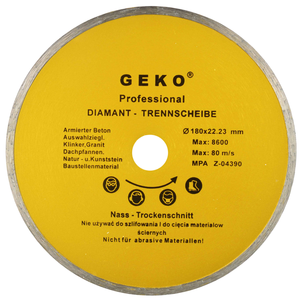Diamantový kotúč celoobvodový 180 x 22,2 x 2,5 mm, GEKO