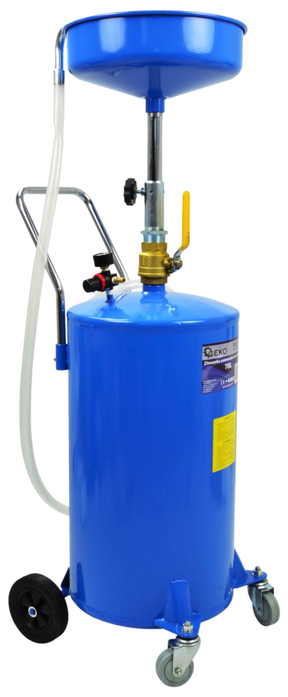 Pneumatická zberná nádoba oleja, objem 70 litrov, výška zbernej misky 110-160 cm, GEKO