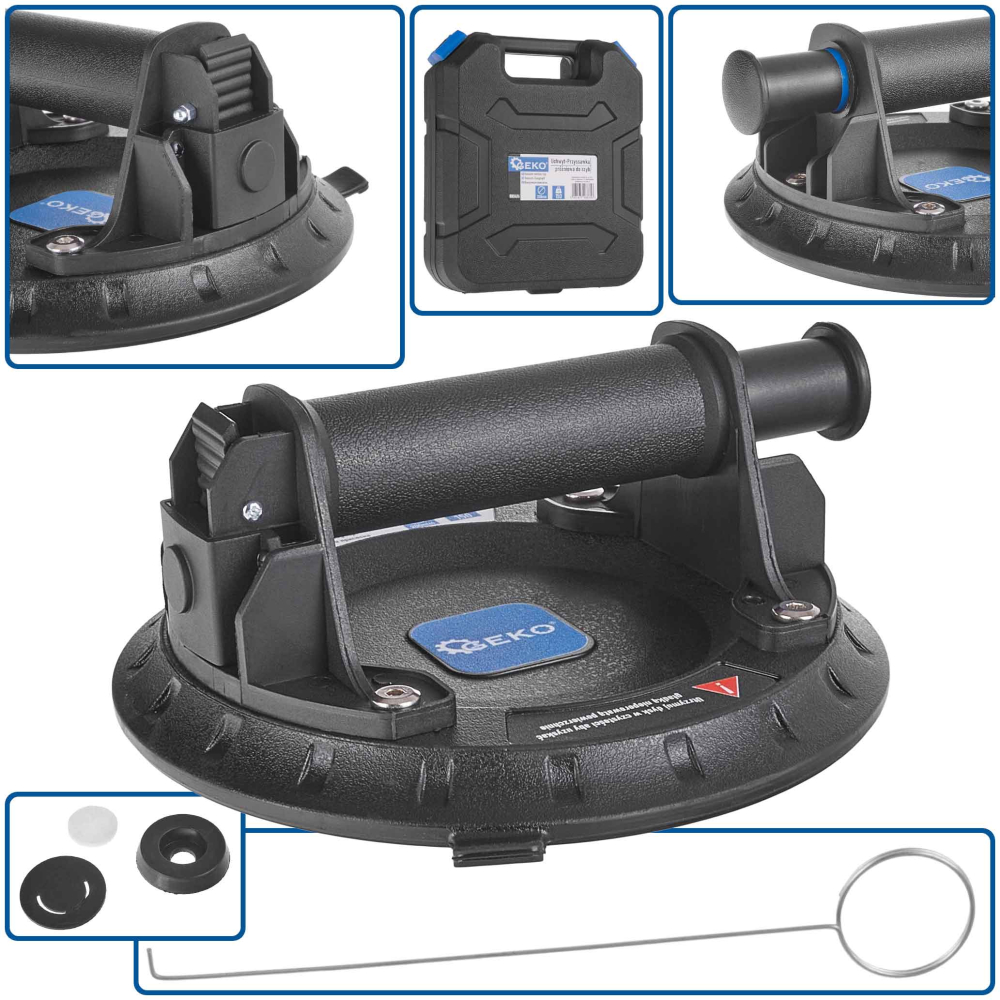 Vákuová prísavka  na sklo 1 x 200 mm, nosnosť 150 kg, GEKO