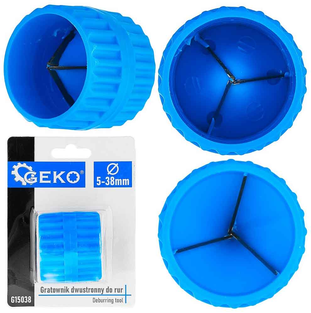 Obojstranný ddhrotovač-zrážač hrán plastových rúr 5-38 mm, GEKO