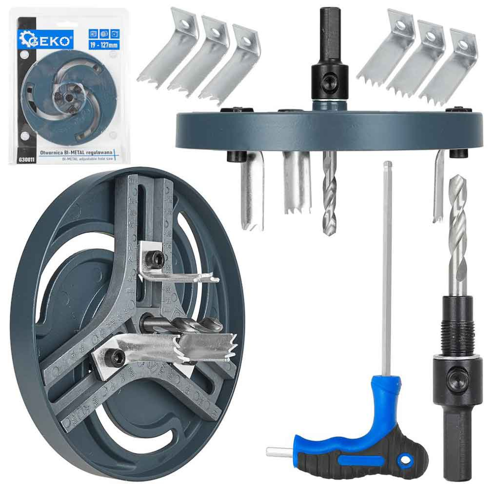 Nastaviteľá vykružovacia píla z bimetalu 19-127 mm, GEKO