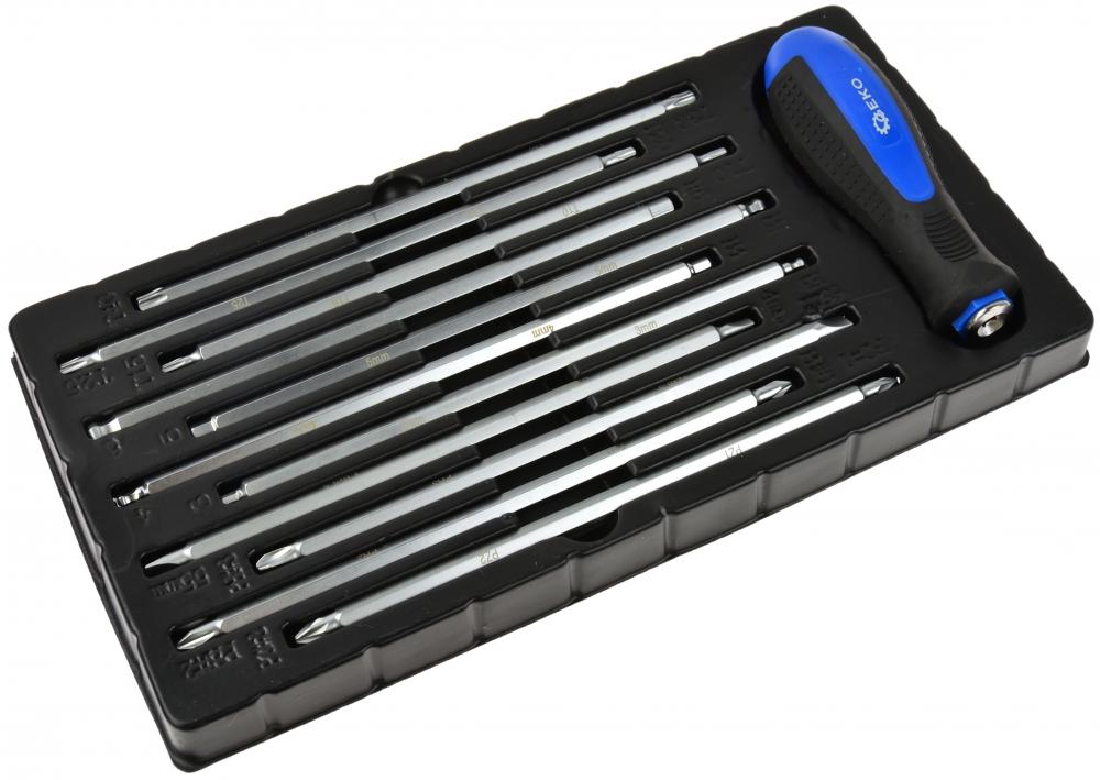 Sada predĺžených bitov 1/4" s rukoväťou, 22-dielna v krabičke, dĺžka bitov 175 mm, GEKO