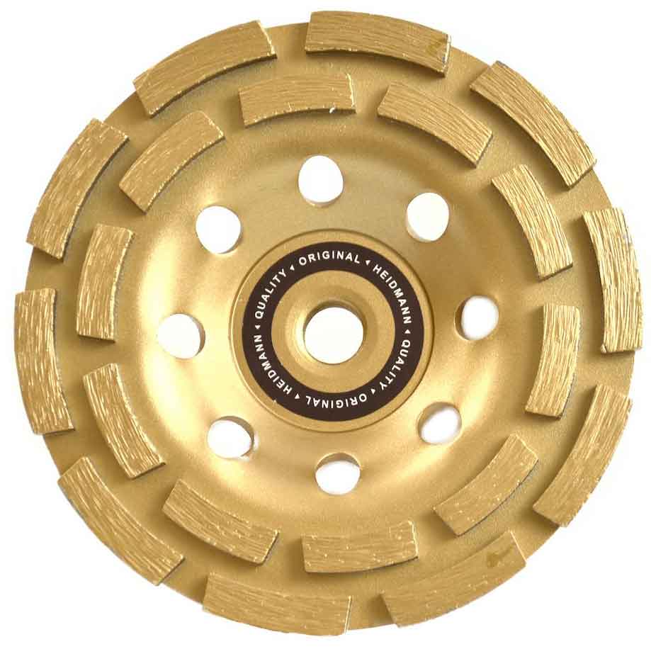 Brúsny diamantový kotúč 125 mm dvojradový so závitom M14, na betón, HEIDMAN