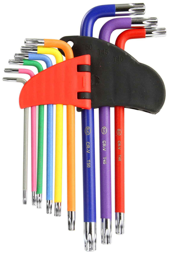 Sada farebných TORX  kľúčov T10-T50, 9-dielna, MAR-POL
