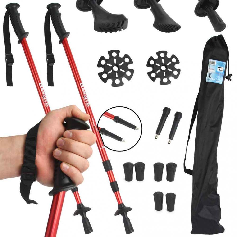 Turistické teleskopické palice s príslušenstvom, 64 - 135 cm, DAKOTA