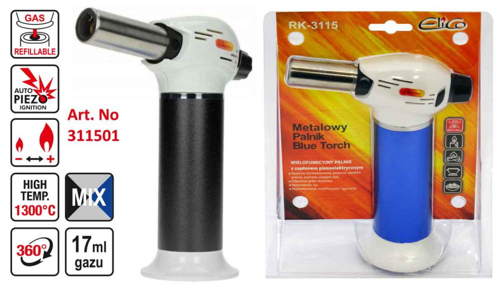 Kovový plynový horák  RK-3115, ELICO