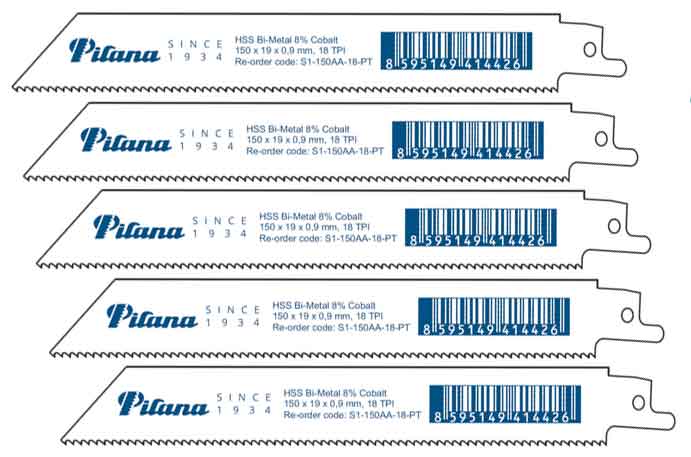 Mečový pílový list na kov 150x19x1,3 mm,18 zubov, BiMetal Co-8%, PILANA