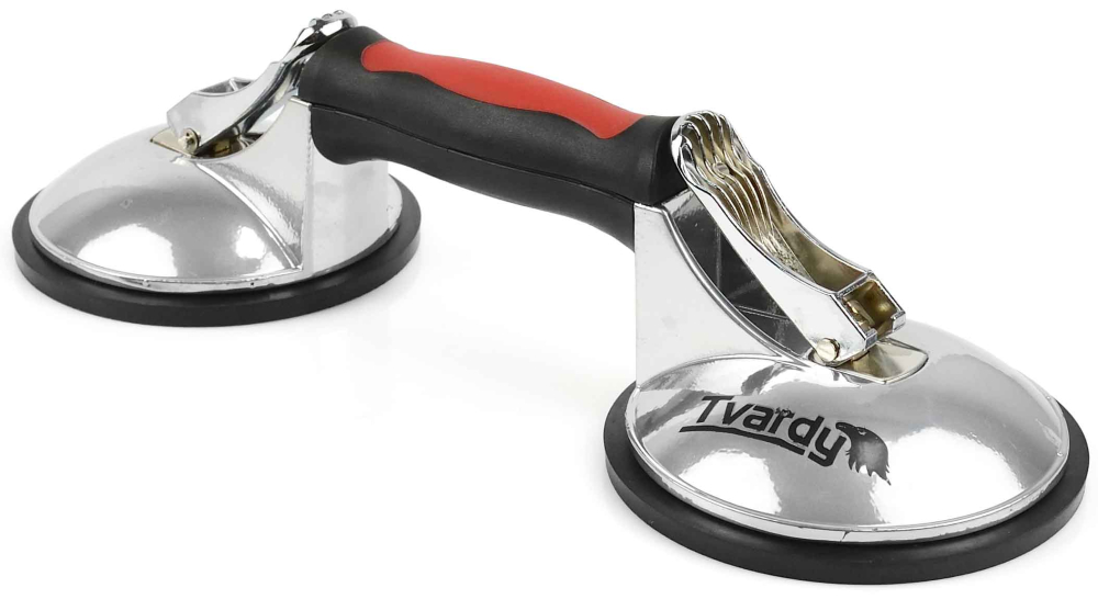 Prísavka hliníková na sklo 2 x 125 mm, nosnosť  120 kg, TVARDY