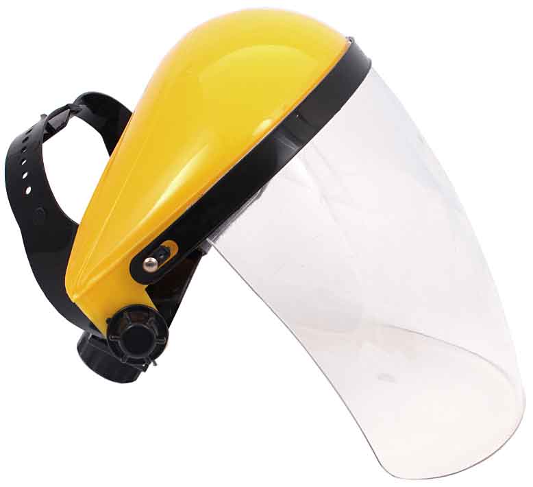 Ochranný štít na tvár z polykarbonátu s krytom hlavy, hrúbka  1,5 mm, XL-TOOLS