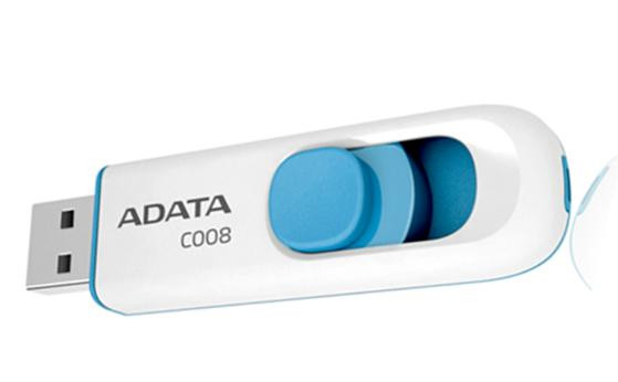 16GB USB ADATA C008 bielo / modrá (potlač) AC008-16G-RWE