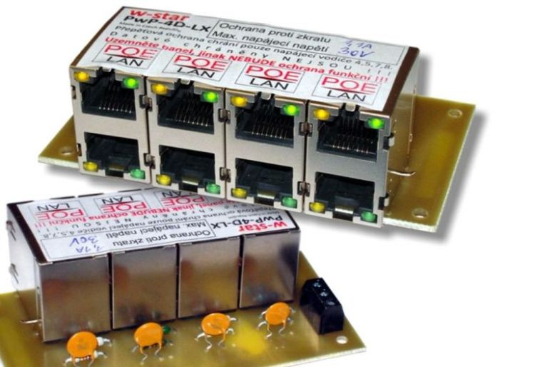 4portový napájací panel 100Mbit, 30V, 1,1A PwP-4d-30-EX